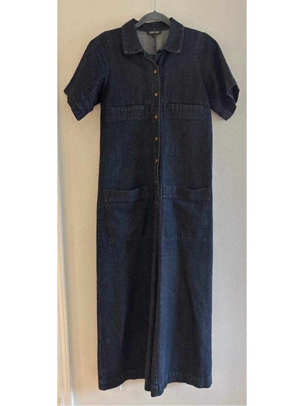 Ilana Kohn Denim Wide Leg Coveralls Jumpsuit Small